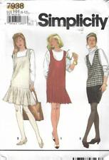 SIMPLICITY 7938 MISSES TEEN DROP WAIST JUMPER PATTERN NECK VARY SIZE 6 8 10 12 picture