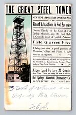 Hot Springs AR-Arkansas, The Great Steel Tower, Antique, Vintage Postcard picture