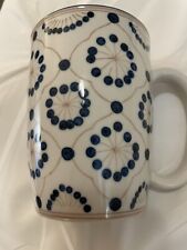 Thomas O’Brien VINTAGE MODERN HAND PAINTED Mug Porcelain Blue White Tan NWOT picture