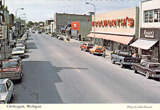 1980 MI Cheboygan Main Street Ford Truck Woolworths Store MINT 4x6 postcard CT1 picture