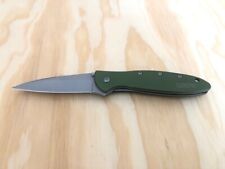 Kershaw-1660OL-leek spring assisted linerlock pocket knife GREEN—Great Condition picture