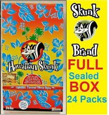 FULL BOX 24 Packs HAWAIIAN Skunk Brand Flavored Hemp Rolling Papers 1 1/4 Size picture