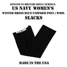 US NAVY SLACKS WOMEN'S 22MP BUSINESS DRESS BLACK WINTER BLUE JOHNNY CASH UNIFORM picture