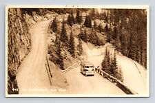 RPPC Scenic View Bus on Yoho Valley Road Switchback CPR Field BC Postcard picture