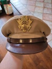 Original WWII Named US officer's Crusher Cap Khaki  picture