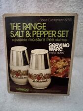 VINTAGE GEMCO SERVING THE RANGE SPICE SALT PEPPER SHAKERS #8250 NEW OLD STOCK picture