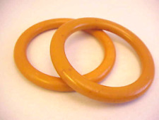 Vintage Lot Bangle Bracelets Two Older Mustard Yellow Color Unknown Material picture