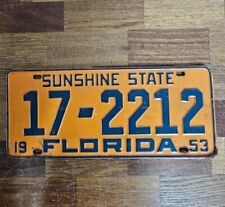 Original 1953 Vintage Florida License Plate Tag - Sunshine State picture