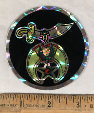 Vintage Masonic Shriner Freemason Prism Decal Sticker Prismatic Sword Moon Logo picture