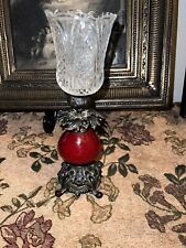 Antique Candle French Ormolu Gilt Red Bronze  Candlesticks picture
