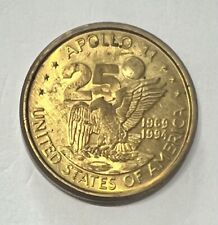 NASA APOLLO 11 25TH ANNIVERSARY GOLD COLOR COIN MEDALLION picture