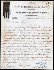 1875 Gloversville NY - N C Russell & Co - Gloves & Gauntlets - Letter Head Bill picture
