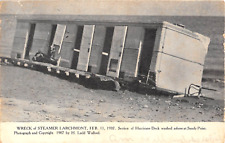 1907 Wreck of Steamer Larchmont Hurricane Deck Sandy Pt Block Island RI postcard picture