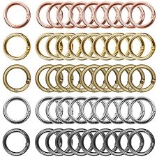 50 Pcs 28mm Metal Spring O Rings Round Carabiner Clips Keyrings for Dog Leashes picture