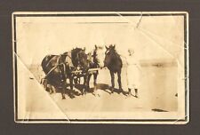 Old Vintage Antique Photo Colorado Horses Woman Horse Wagon Country Photograph picture