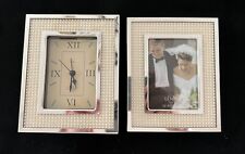 Lenox Jubilee Pearl Gift Set: Clock & Photo Frame~Silver w/Pearls picture