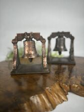 Vintage 1776 - 1976 Cast Iron Brown Bicenntenial Liberty Bell Book Ends picture