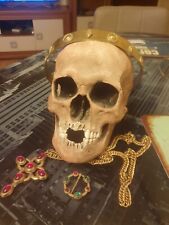 vintage decorative skull with medieval jewellery picture