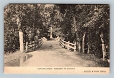 Concord MA, Historical Old North Bridge Monument, Massachusetts Vintage Postcard picture