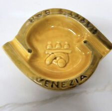 Vintage Harry's Bar Venezia Italy Gold Ceramic Ashtray picture