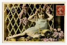 c 1907 Cute Child Children Little GIRL FASHION French photo postcard picture