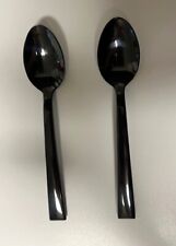 Lenox Colebrook Teaspoons Onyx Black Set/2 NEW 18/10 Stainless PVD Coated picture