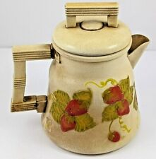 Vintage Wear Ever Hand Painted Embossed Strawberries Coffee Pot USA picture