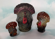 3 Sizes Vtg Gurley Wax Candles Thanksgiving Turkeys Large Medium Small w/Labels picture