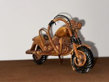 Hand Crafted Wooden Harley Davidson Motorcycle  Wood Carved Folk Art picture