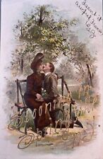 1908 Springville NY Valentines Day Greetings Postcard New York Antique Spooning picture
