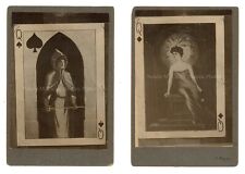 1890s Victorian Women Playing Card Artist Collage Cabinet Photos PR picture