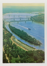 Air View of the Ohio River at Louisville Kentucky Postcard Unposted picture