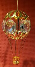 Hot Air Balloon Clear Crystal W/ Gold Tones Christmas Ornament picture