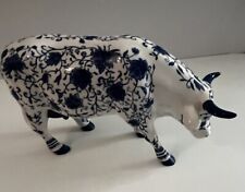 Westland Cow Parade China Cow Figurine Blue Floral  #9167 New 2000 picture