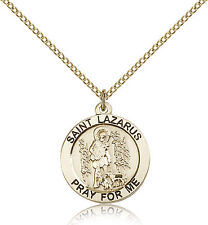 Saint Lazarus Medal For Women - Gold Filled Necklace On 18 Chain - 30 Day Mo... picture