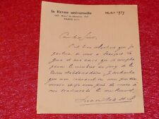 Letter Signed Autograph Henri Massis (Politics Journalism) 1929 Action French picture
