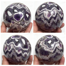Chevron Dream Amethyst Sphere Healing Crystal Ball 1183g 94mm picture