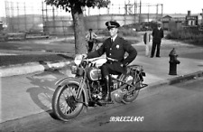 Vintage Biker Photo/Early 1900's/WASH. DC. OFFICER ON MERKEL MC/4x6 B&W Reprint picture