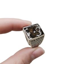 Brenham pallasite Meteorite Ring S925 silver Ring Jewelry TB314 picture