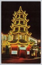Postcard Golden Pagoda Restaurant Chinatown Los Angeles California (1023) picture