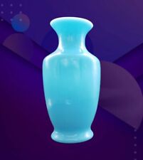 Antique 19th Century Milk Blue Opaline Glass Vase 7