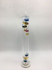 Galileo Large Thermometer 17” Tall  Glass Tube w/ 7 Floating Spheres Home Decor picture