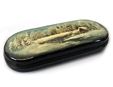 Russian Lacquer Hard Eyeglass Case Box - Hand Painted - Fedoskino Nature 6 1/2