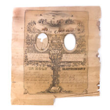 Antique 1883 IOWA Large Paper Marriage Certificate 19.75