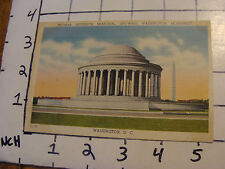 1940 Unused Postcard: Washington DC: THOMAS JEFFERSON MEMORIAL showing WASHINGTO picture