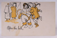 Antique Cartoon Comedy Postcard Drunk Gay Men After The Ball Postcard picture