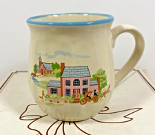 Charming Village Coffee Mugs Set of 4 In Original Box Made in Korea Almar Ind. picture