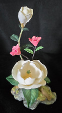 Vintage Lenox Magnolia Porcelain Metal Sculpture Statue Granny Core Flower picture