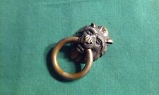 Heavy LION Brass or Bronze Figure Ornament Pull or Door Knock w/ Nose Ring picture