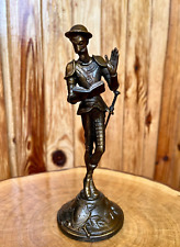 Vintage Don Quixote Figurine Sculpture Miguel de Cervantes Soviet Bronze picture